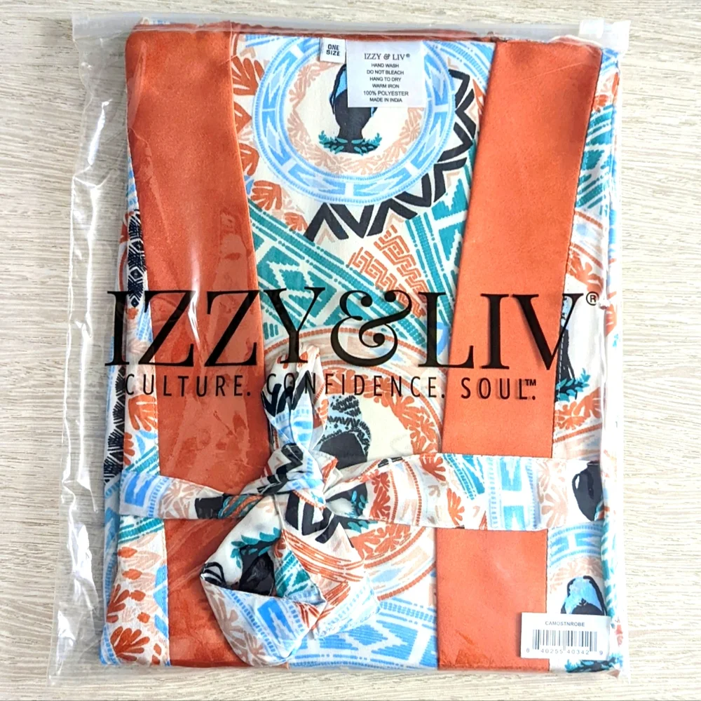 Tribal Beauty Luxe Belted Satin Robe - Picture 3 of 4